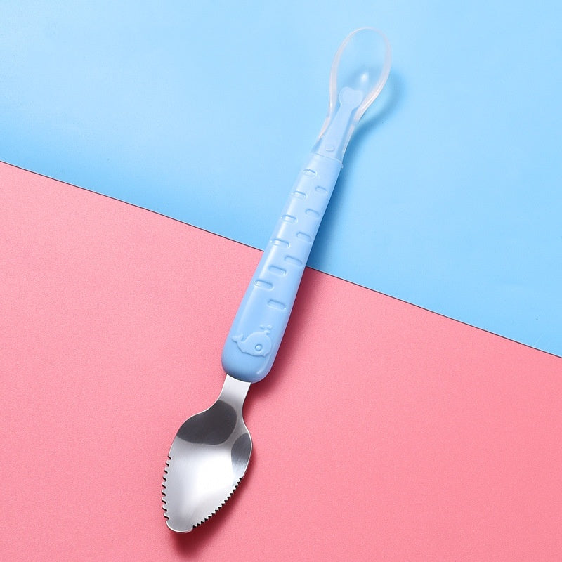 Double-headed Fruit Scraping Baby Spoon