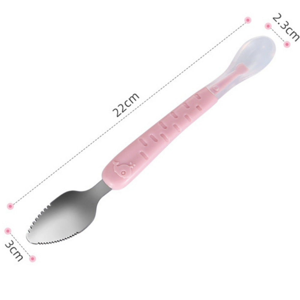 Double-headed Fruit Scraping Baby Spoon