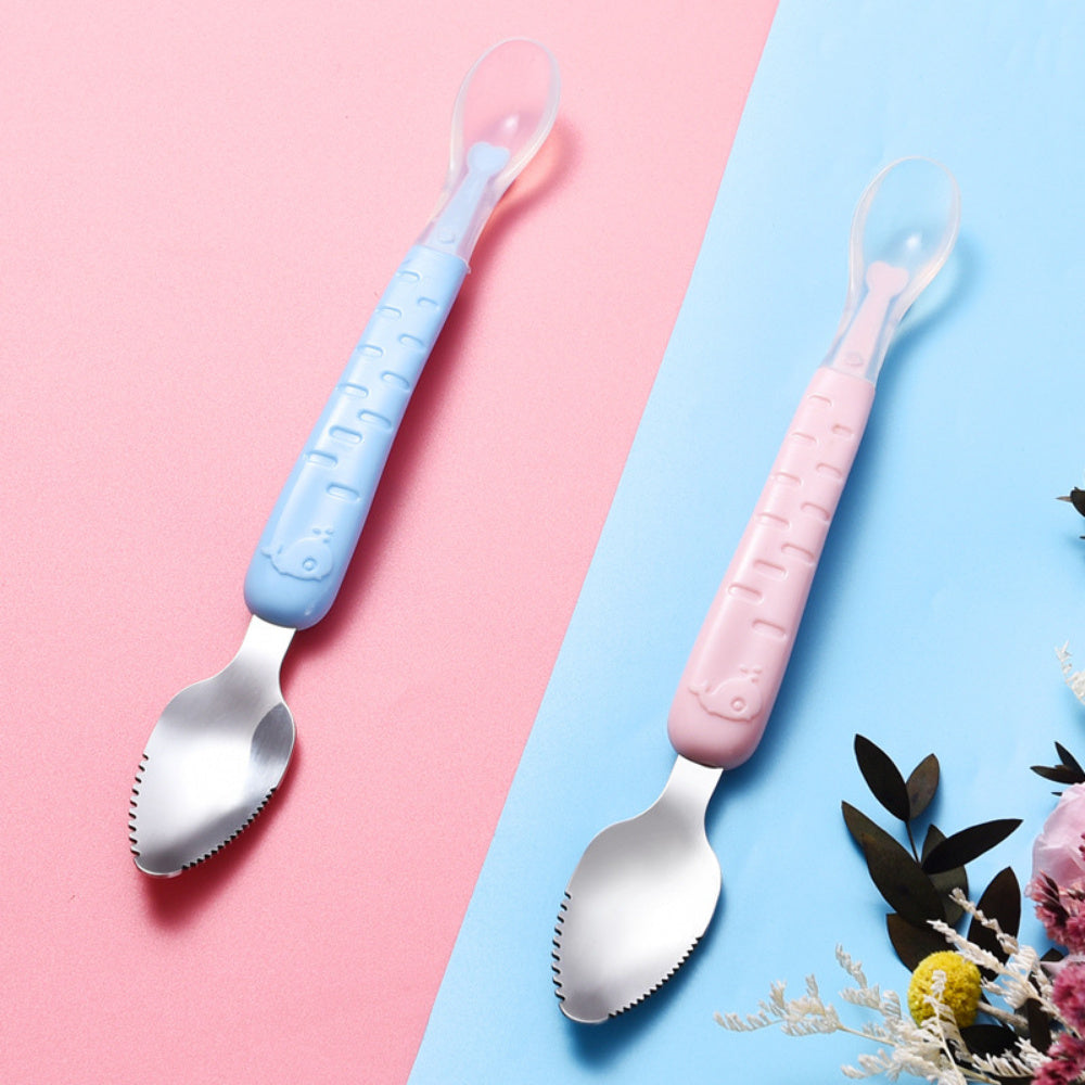 Double-headed Fruit Scraping Baby Spoon